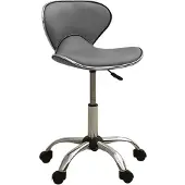Syfax Bürostuhl Grau Kunstleder höhenverstellbar, schwenkbar, Rollen, 46,5 cm breit, 48,5 cm tief, 110 kg