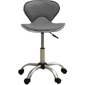 Syfax Bürostuhl Grau Kunstleder höhenverstellbar, schwenkbar, Rollen, 46,5 cm breit, 48,5 cm tief, 110 kg