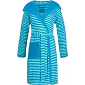 Esprit Bademantel Striped Hoody Turquoise Damen-XL