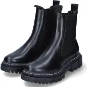 Tamaris Damen Chelsea Boots/ Stiefeletten Schwarz Glattleder Größe: 38