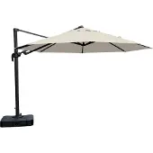 Ebuy24 Anders Hängeschirm, ø3,5 M, mit Fuss, schwarz und offwhite.