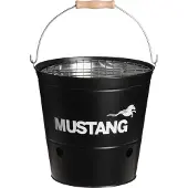 Mustang Tragbarer Holzkohlegrill Partyeimer, 26x26x25 cm, verchromter Ø19 cm Grillrost