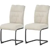 Xonox .home Schwinger-Stuhl 2er Set Frieda Chenille-Optik creme (B/H/T): 47 x 94 x 61 cm