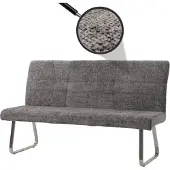 Mendler Sitzbank MCW-G55, Esszimmerbank Bank, Edelstahl gebürstet Stoff/Textil Chenille , 180cm dunkelgrau