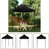 The Living Store Partyzelt Faltbar Pop-Up Schwarz 200x200x306 cm