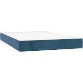 vidaXL Taschenfederkernmatratze Mittel Dunkelblau 120x210x20 cm Samt