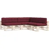 vidaXL Palettensofa-Kissen 7 Stk. Weinrot