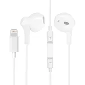 Avizar , Kabelgebundene Bluetooth Lightning-Kopfhörer mit integriertem Mikrofon, Weiß
