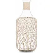 Giftdeco Glasflasche weisses Seil grd