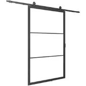 Inova Glasschiebetür Loftstyle offene Laufschiene verschiedene Größen Klarglas beidseitiger Softclose - 1025x2200mm