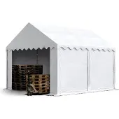 Sonstiges TOOLPORT Lagerzelt 4x4 m Industriezelt Unterstand PVC Plane 750 N weiß mit Bodenrahmen