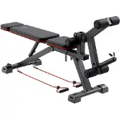 Vevor Hantelbank Verstellbare Fitnessbank für Ganzkörpertraining (Gewichtskapazität 363 kg), Sit-Up Trainingsbank Fitnessbank Flachbank