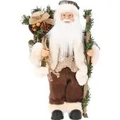 Christmas Decoration Mikołaj świąteczny Dekoracyjny Stojący Deluxe 30cm Brown