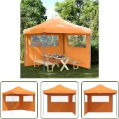 The Living Store Partyzelt Faltbar Pop-Up mit 2 Seitenteilen Orange