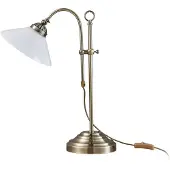 LINDBY Tischleuchte Otis, altmessing, Glas, 60 cm, E14 Otis, für Flurbereich, Metall, Antik, Tischlampe