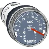 Schneider Electric Timer, Zeitrelais für Fronteinbau, Harmony XB5, Kunststoff, 22mm, 3s bis 60s, 24V DC XB5DTB23
