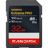 SanDisk Extreme Pro, 32 GB, SDHC, UHS-I, 100 MB/s, 90 MB/s, V30