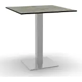 BIG Möbel Bistrotisch HPL Compact Premium | 70x70 cm Beton Grau | Edelstahl-Gestell 40x40 cm