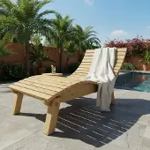 TUGA-Holztech Holzliege Wellenliege Gartenliege Relaxliege "Liege-Franzi" (Lärche) Breite 100cm Einstiegshöhe 50cm mit Füßen