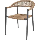 Bolero Eden PE Twist Rattan Outdoor Armlehnstuhl Natur (4 Stück)