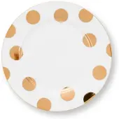 Pip studio Frühstücksteller Dot Delight White-Gold 21 cm (2er-Set)