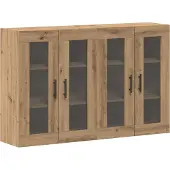 vidaXL Wandmontierte Schränke 2 Stk. Artisan-Eiche und Schwarz