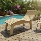TUGA-Holztech Holzliege Wellenliege Gartenliege Relaxliege "Liege-Franzi" (Fichte) Breite 80cm Einstiegshöhe 60cm mit Füßen