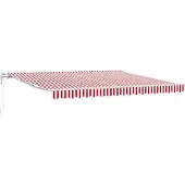 vidaXL Ausziehbare Markise Rot und Weiß 400 x 350 cm