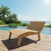TUGA-Holztech Holzliege Wellenliege Gartenliege Relaxliege "Liege-Franzi" (Zirbe) Breite 140cm Einstiegshöhe 60cm mit Füßen