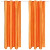 Arsvita 2er Pack Gardine Blickdicht Alessia mit Universalband 140x175cm orange