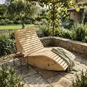 TUGA-Holztech Holzliege Wellenliege Waldsofa Gartenliege "Schaukel-Sannerl" (Zirbe) Breite 140cm Schaukelliege Relaxliege Himmelsliege