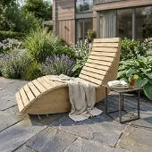 TUGA-Holztech Holzliege Wellenliege Waldsofa Gartenliege "Schaukel-Sannerl" (Lärche) Breite 70cm Schaukelliege Relaxliege Himmelsliege