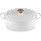 Le Creuset Cocotte oval Evo 27 cm white with gold handle