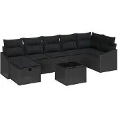 vidaXL Sofa Set 8 stk. Poly-Rattan
