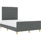 vidaXL Bettgestell mit Kopfteil Dunkelgrau 140 x 200 cm Stoff