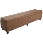 BERLINLODGE Aufbewahrungs-Truhe Sitzbank Bank Lars XXL | HxBxT 45x180x45cm | Wildlederimitat | Stoff/Textil
