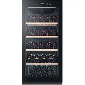 Haier Wine Bank 60 Serie 3 HWS116GAE, Weinkühler mit Kompressor, Freistehend, 116 Flasche(n), G, Schwarz, Schwarz