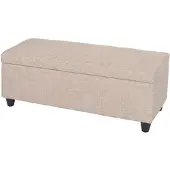 BERLINLODGE Aufbewahrungs-Truhe Lars | HxBxT 45x114x45cm | FSC-zertifiziert | Stoff/Textil | Beige | Sitzbank Bank