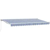 vidaXL Markisenrahmen Blau und Weiß 350 x 200 cm