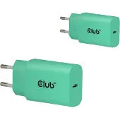 Club 3D CLUB3D 2-Pack USB-C Charger 30Watt Green, Drinnen, AC, Grün