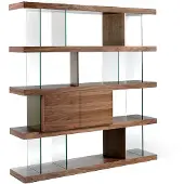 Angel Cerdá Regal 3072 in Walnuss / Glas – (B)180 x (H)190 x (T)38 cm | Gr.: onesize