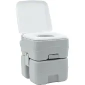 vidaXL Camping-Toilette Grau und Weiß 41,5 x 36,5 x 42 cm Polyethylen