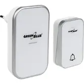 Greenblue Kabellose Türklingel Kabelloses, batterieloses, Kinetisches Klingelsystem mit 38 Melodien, Reichweite bis zu 200 m, IP44 (1x Steckdosen-Empfänger + 1x
