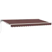 vidaXL Markisenrahmen Braun 400 x 200 cm Polyester mit PolyurethanBeschichtung