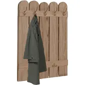 Mendler Wandgarderobe HWC-N95, Garderobe Garderobenpaneel, Paulownia 7 Haken 86x60cm ~ natur