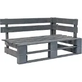 vidaXL Outdoor-Ecksofa Paletten Kiefernholz Imprägniert Grau