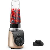 Moulinex Blend Up LM190AF0, Tischplatten-Mixer, 0,85 l, Pulsfunktion, Eis-Crusher, 1000 W, Schwarz, Gold