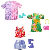 Barbie Fashionistas Moden-Sortiment mit Puppenkleidern, 1Outfit & 2Accessoires für Puppen, Puppenzubehörset, 3 Jahr(e), 10 g
