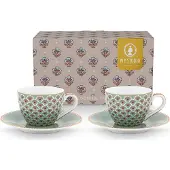 Pip studio Espressotasse Home Espresso-Tassen und Untertassen Blooming Tales Blue (2er Set)