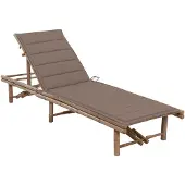 Helloshop26 - Sonnenliege Deckstuhl Sonnenbett Gartenbett Terrassenmöbel mit Bambuskissen 02_0012299
